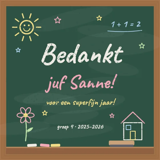 Krijtbord bedankt