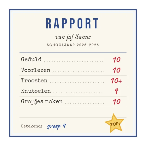 Rapport voor de juf