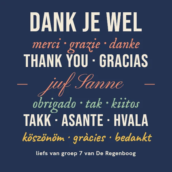 Dank je wel in alle talen