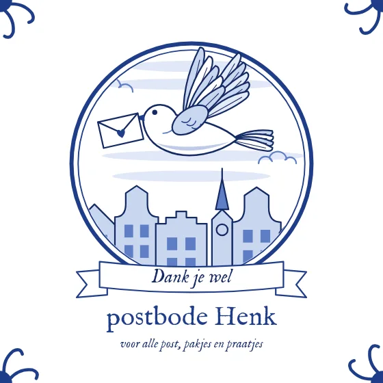 Postduif voor de postbode