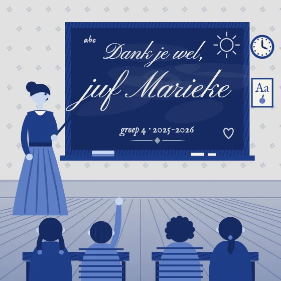 Schoolbord voor de juf
