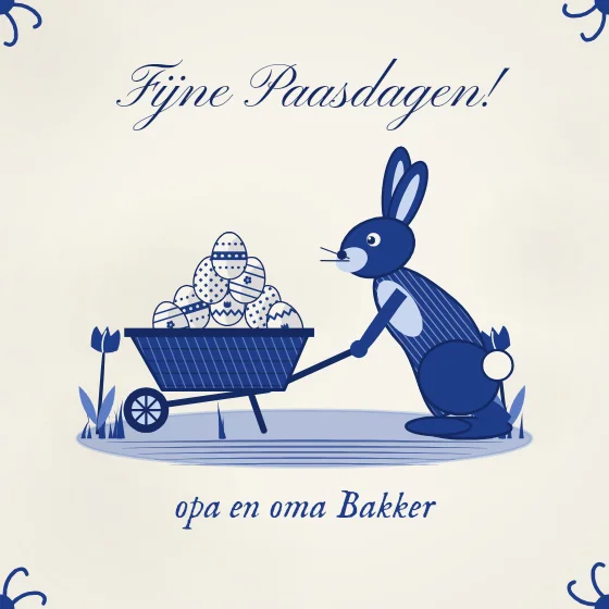 Paashaas met de kruiwagen
