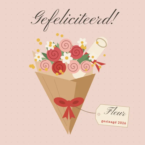 Bloemen voor de geslaagde