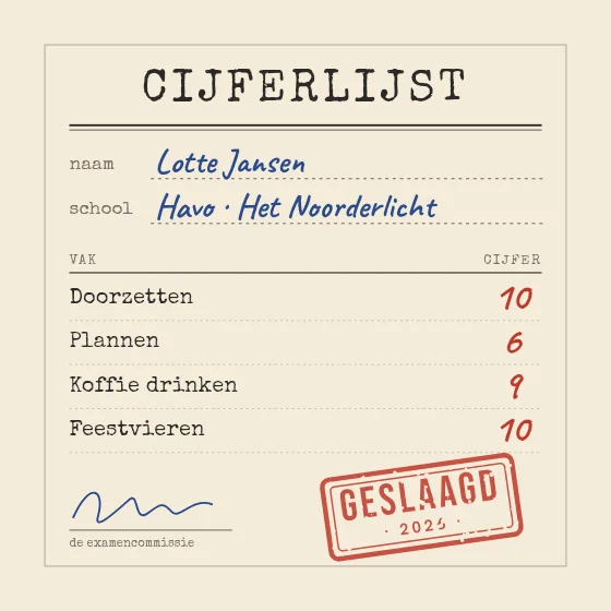 Cijferlijst