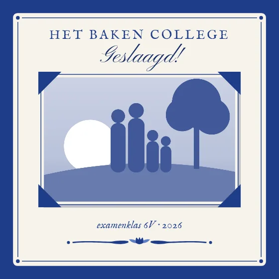 Klassenfoto in Delfts blauw