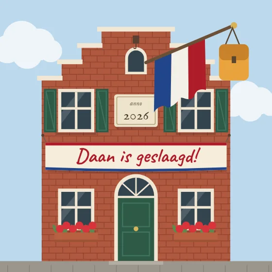 Vlag uit aan de gevel