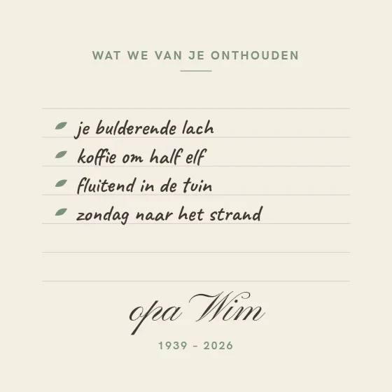 Wat we van je onthouden