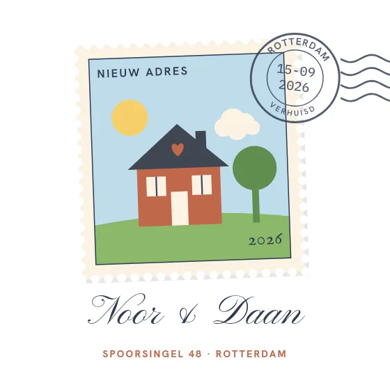 Postzegel nieuw adres