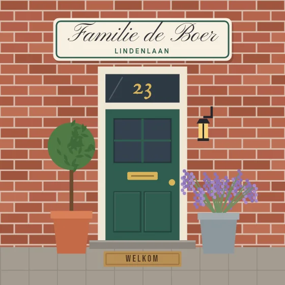 Voordeur met plantjes