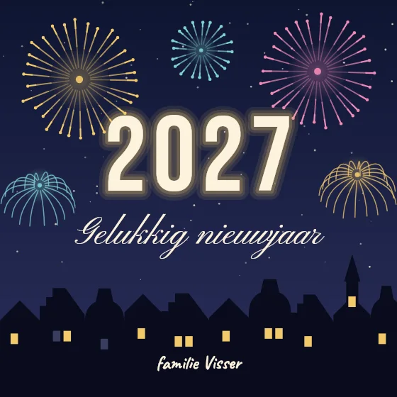 Vuurwerk boven de daken