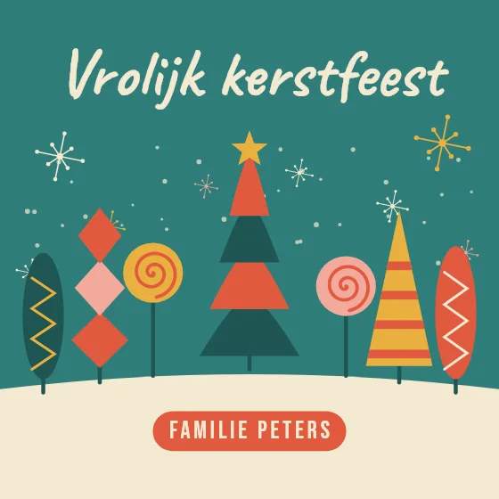 Retro kerstkaart