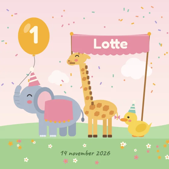 Optocht voor de eerste verjaardag