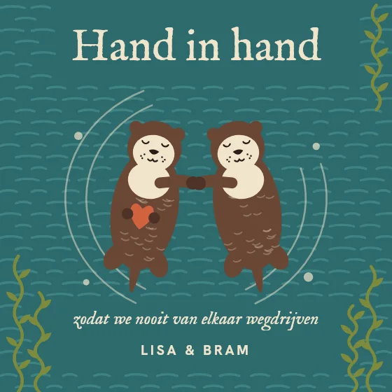 Otters hand in hand