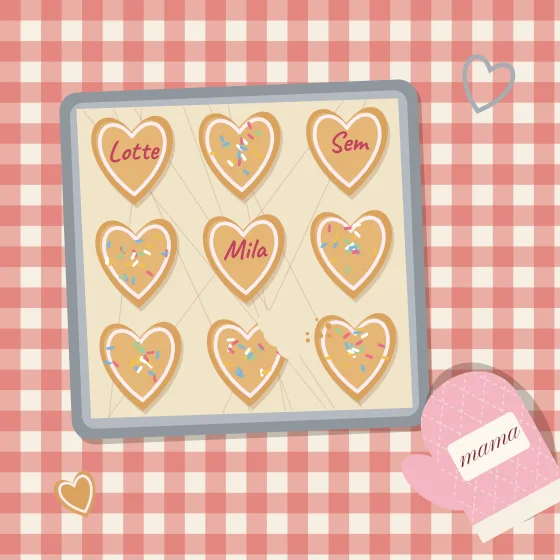 Bakplaat vol hartjes
