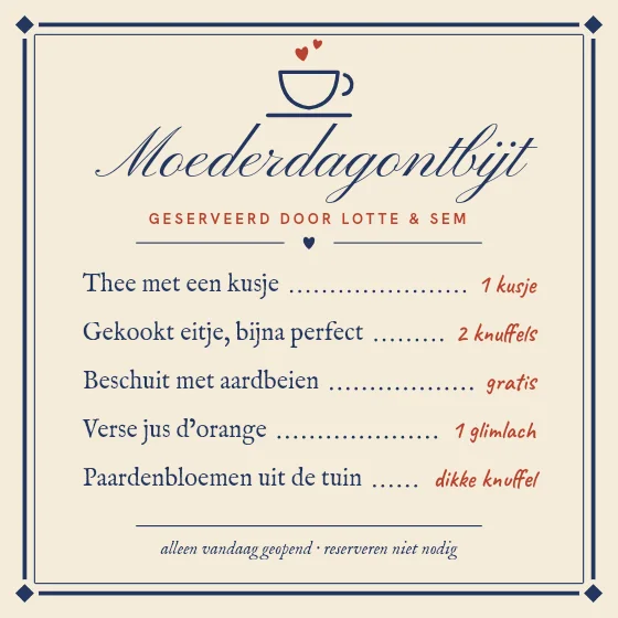 Moederdagmenu
