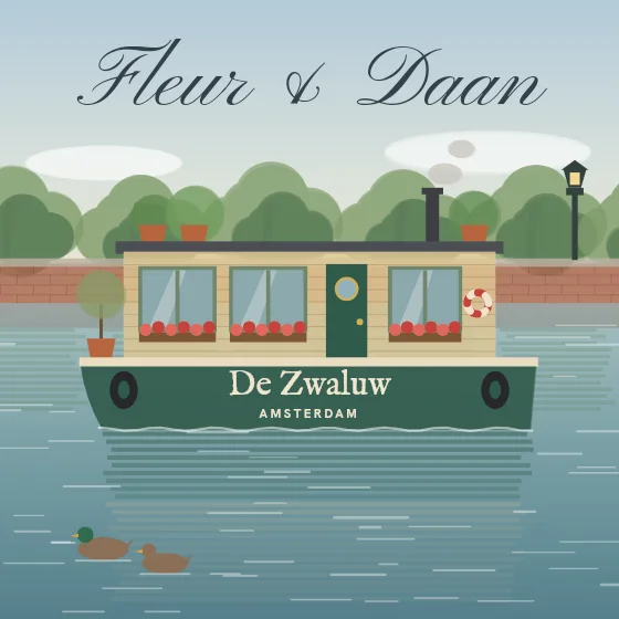 Woonboot aan de gracht