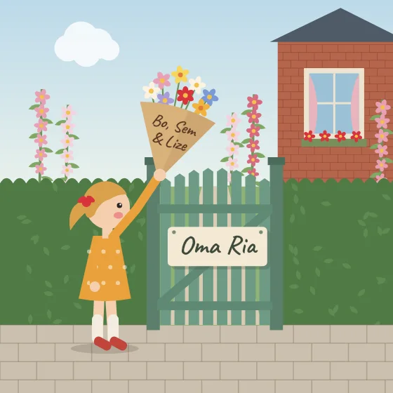 Bloemen over het hekje