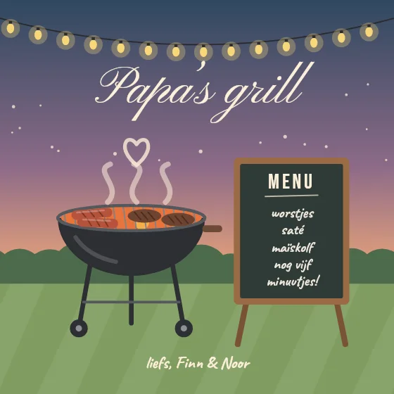 Papa aan de barbecue