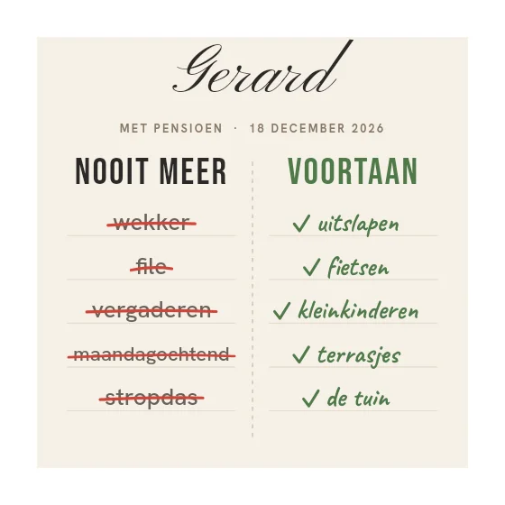 Nooit meer, voortaan