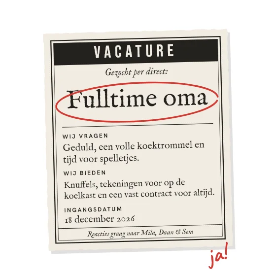 Vacature: fulltime oma