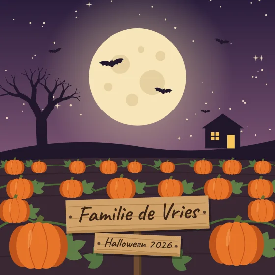 Pompoenveld bij volle maan