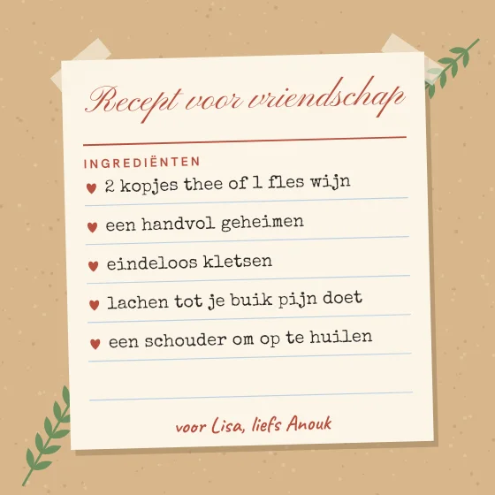 Recept voor vriendschap