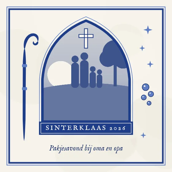 Sinterklaasfoto in Delfts blauw