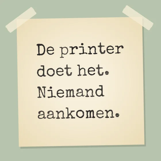 Tegeltje "De printer doet het"