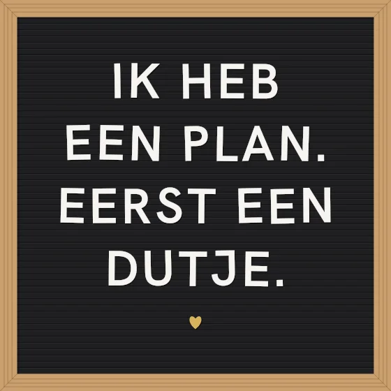 Tegeltje "Ik heb een plan. Eerst een dutje"