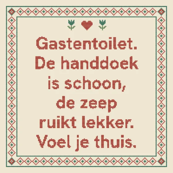 Tegeltje "Gastentoilet. De handdoek is schoon"