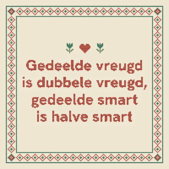 Tegeltje "Gedeelde vreugd is dubbele vreugd"