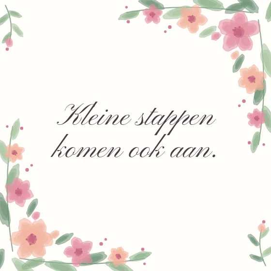 Tegeltje "Kleine stappen komen ook aan"