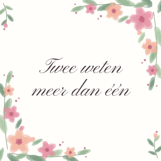 Tegeltje "Twee weten meer dan één"
