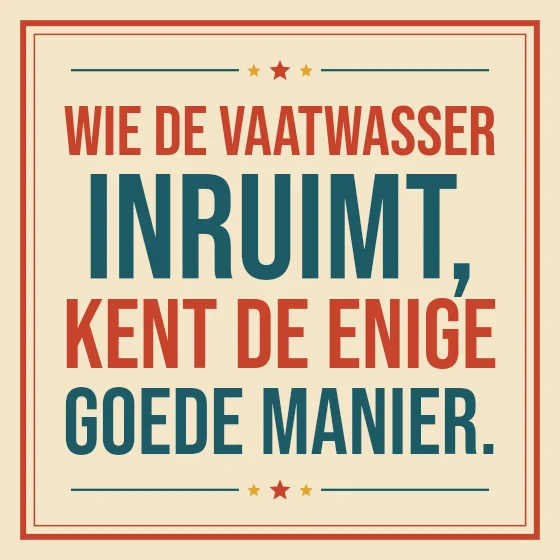 Tegeltje "Wie de vaatwasser inruimt"