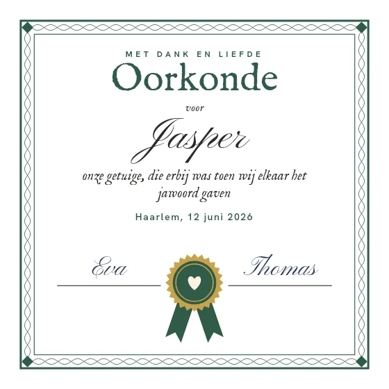 Oorkonde voor de getuige