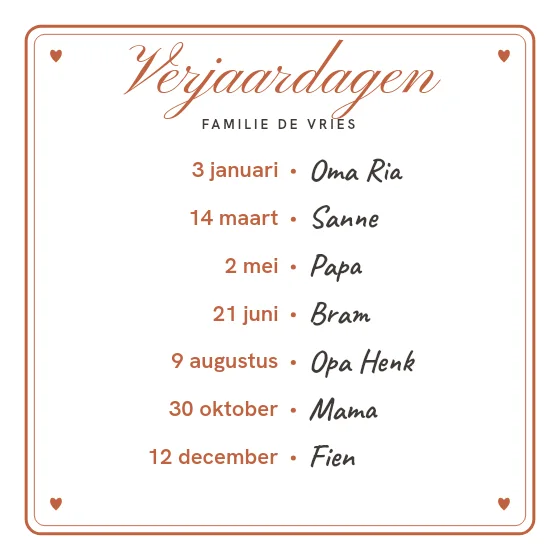 Verjaardagskalender