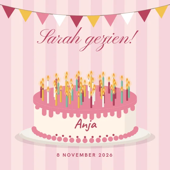 Taart met 50 kaarsjes